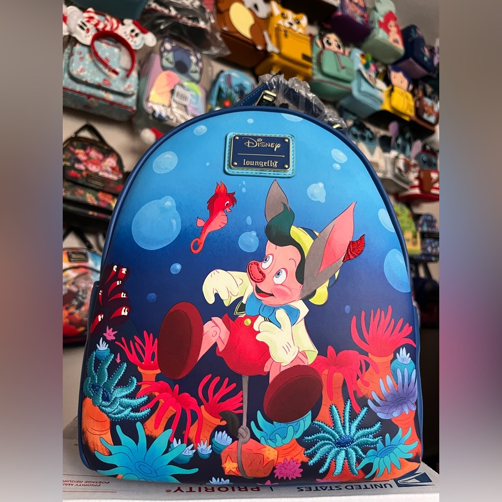 Loungefly Disney Pinocchio Underwater Mini Backpack